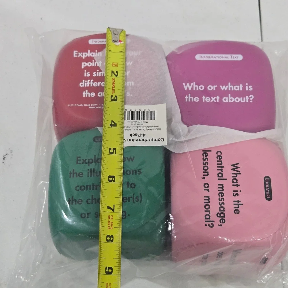 Really Good Stuff Comprehension Cubes 4-Pack Educational Foam Dice Grades 2-3